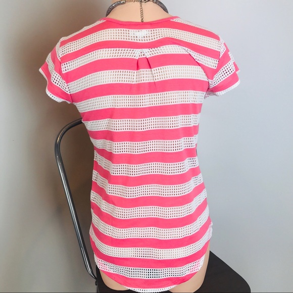 Converse Mesh White & Coral Tee XS - Picture 4 of 7